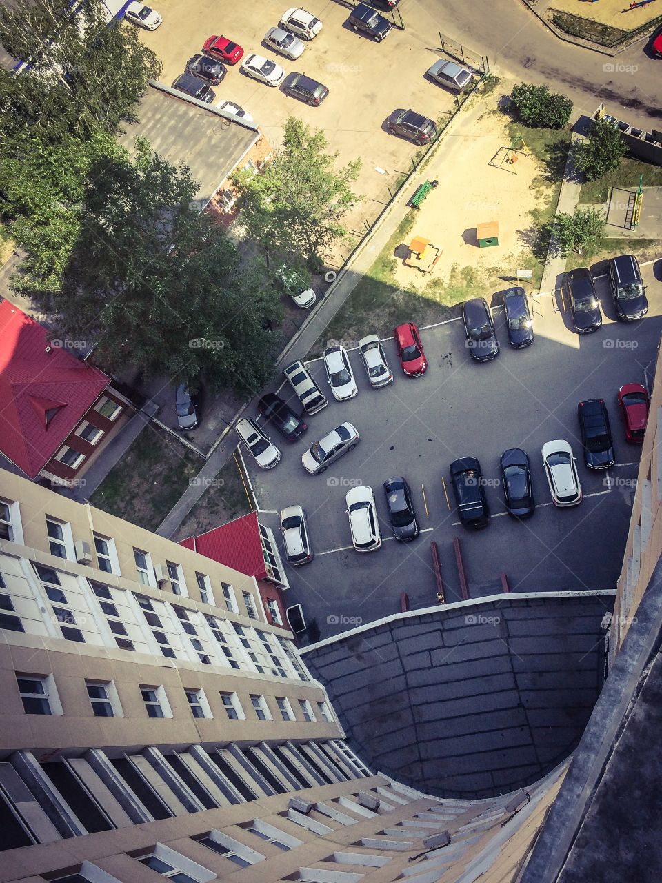 Car parking. Car parking from the top view