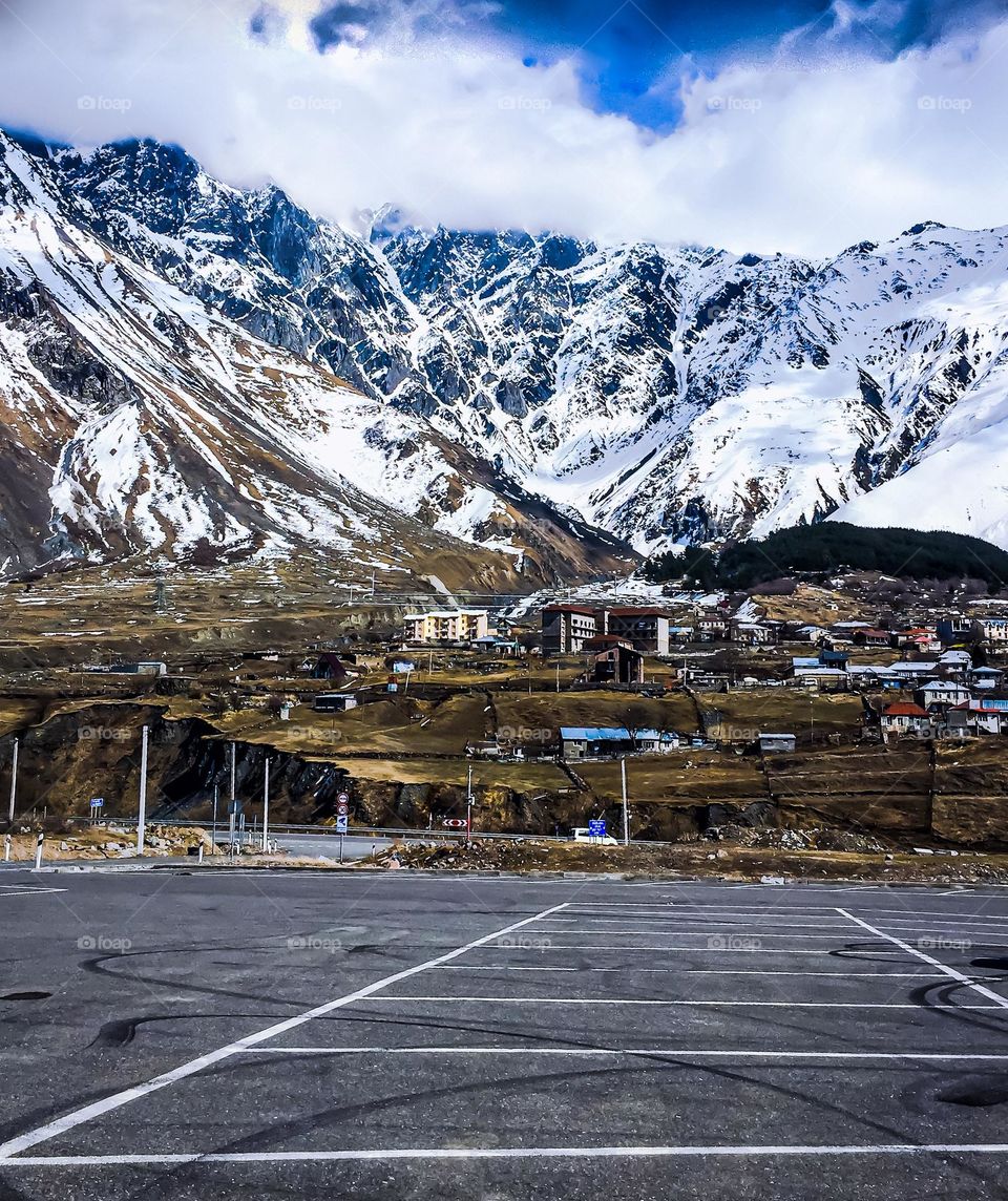 snowy mountains