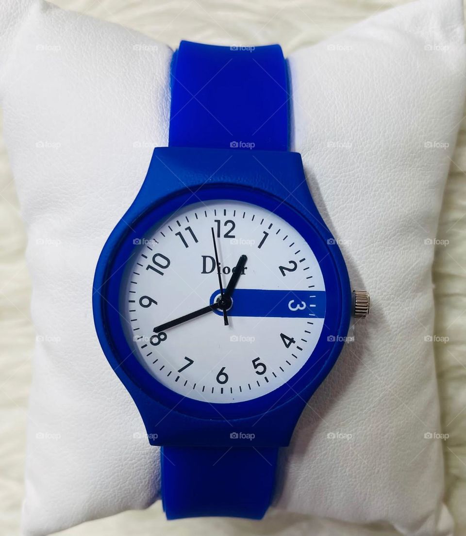 blue rubber belt watch for sale