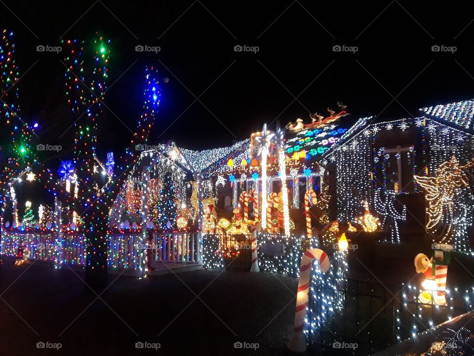 Christmas Yard Light Display House