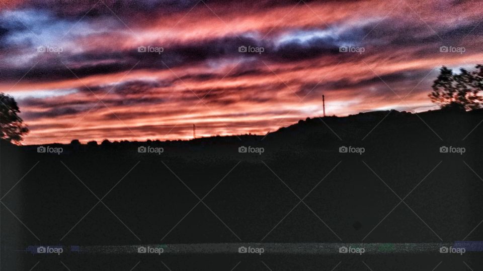 Dramatic sunset in Sardinia, Italy