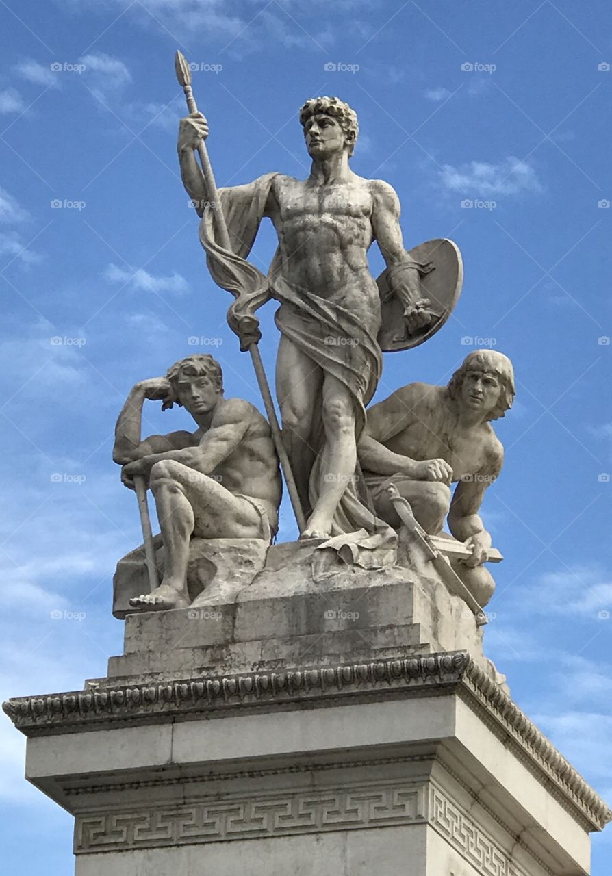 This Classic Statue stands around the foot of the Capitoline Hill, part of Rome’s impressive Wedding Cake!