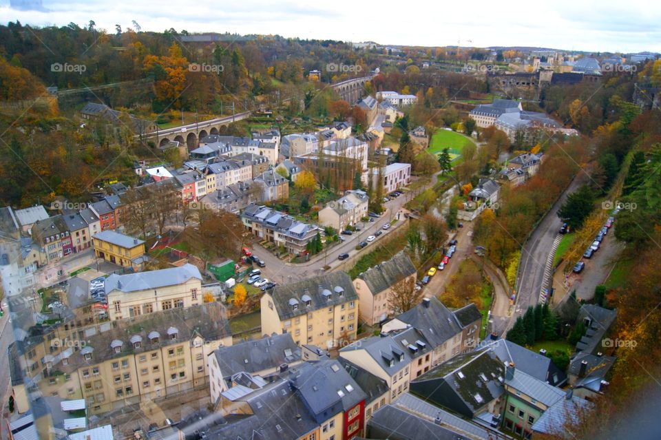 High angle view of houses