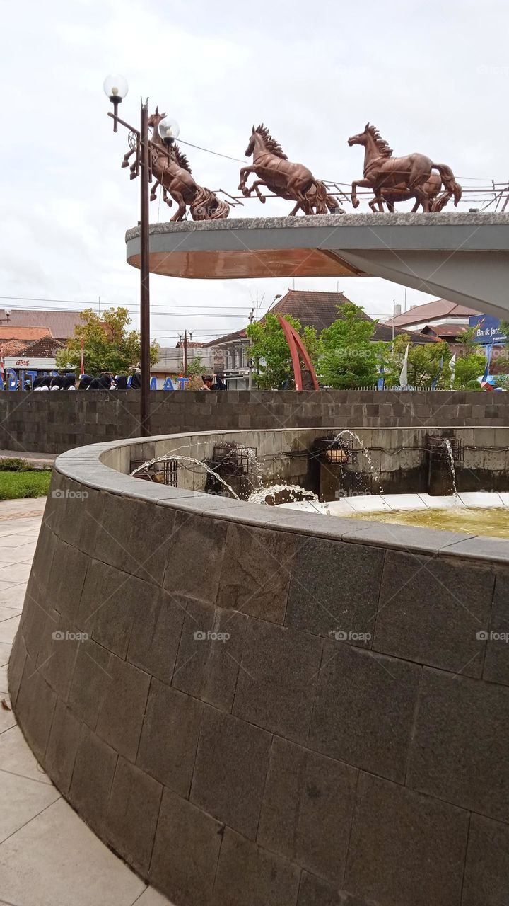 This is a horse statue in Grobogan, Central Java, Indonesia.