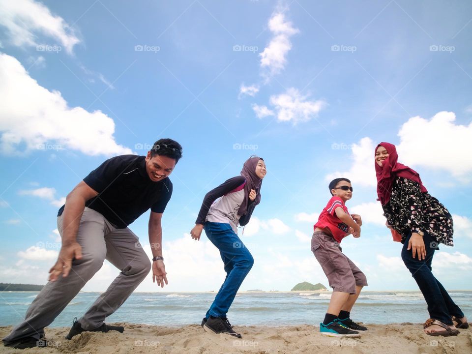 Siblings on Songkhla Beach Thailand