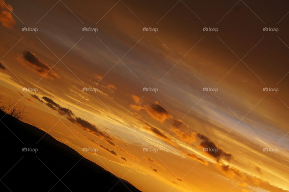 Sunset colored clouds