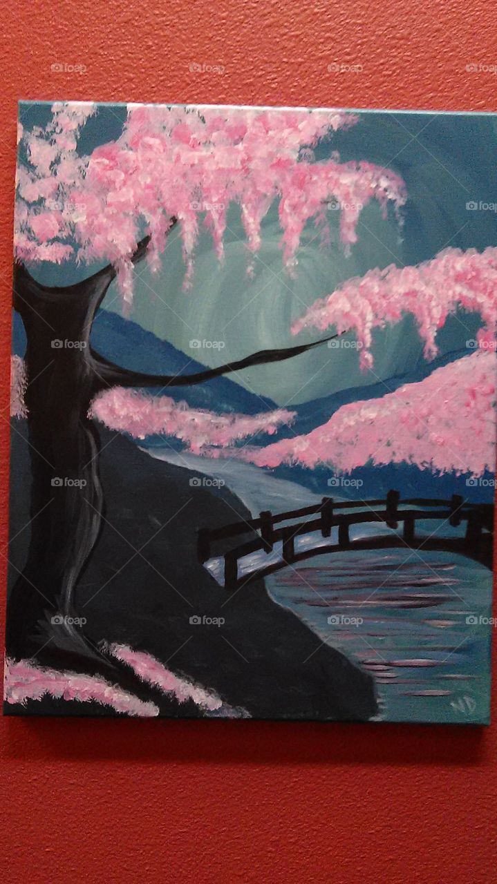 Pink snow. Out having a great time with friends