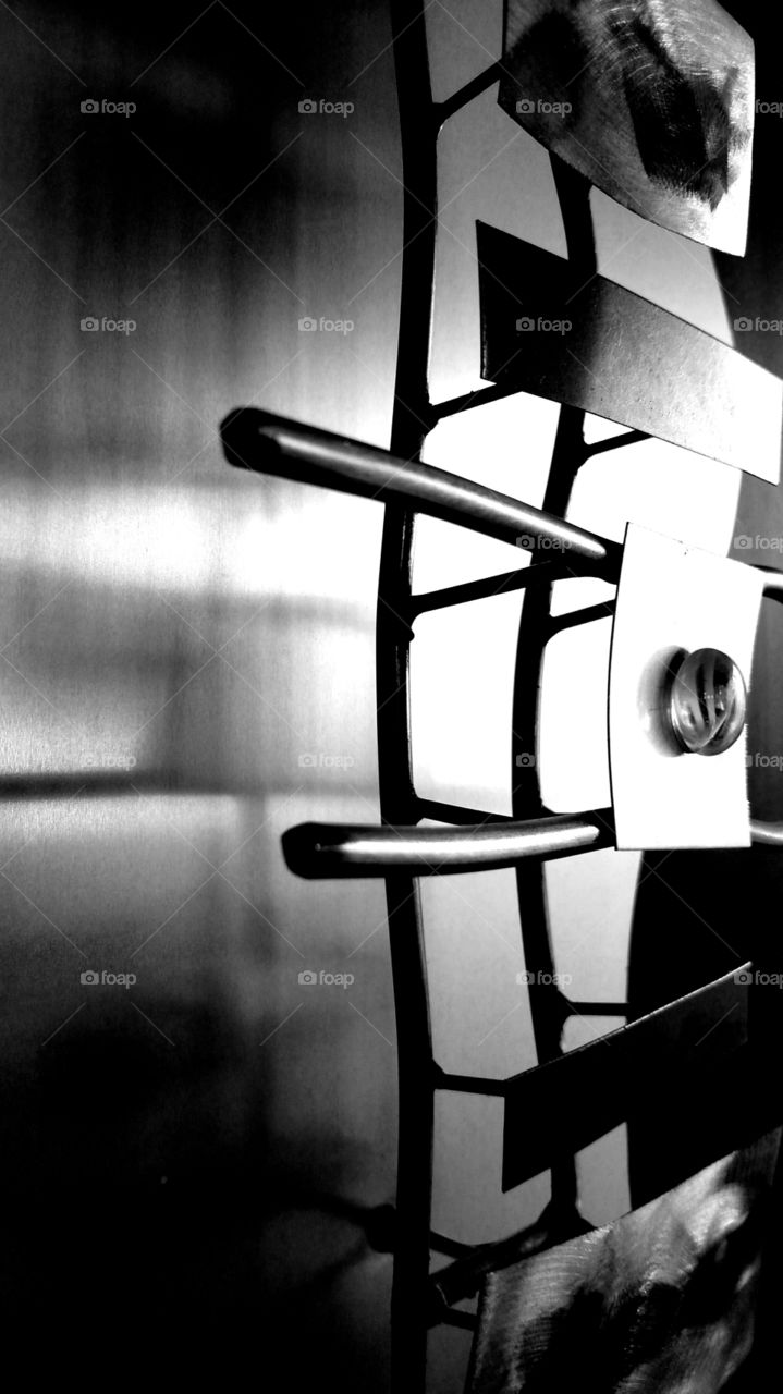 black and white abstract art inside