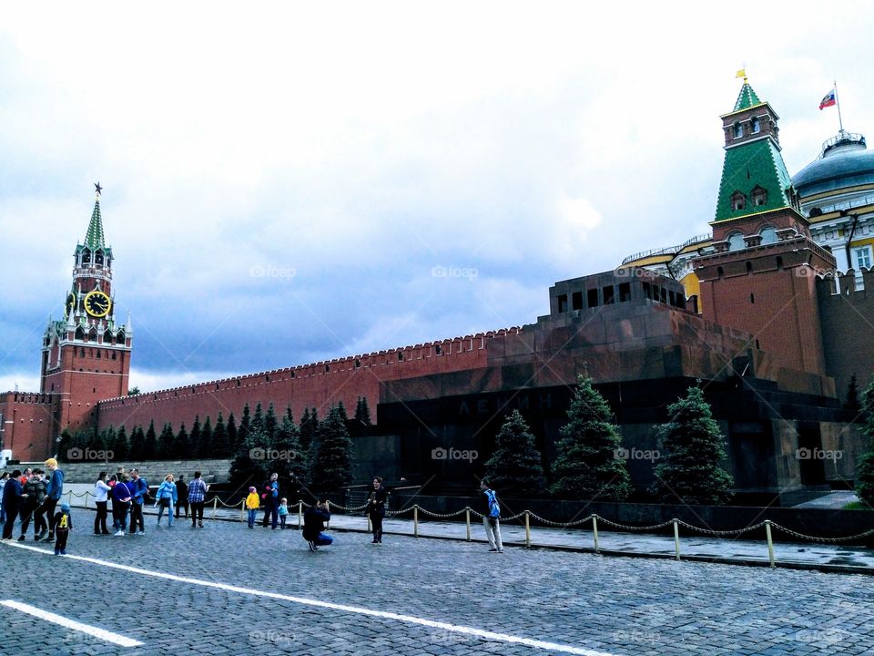 Walking on red square in Moscow