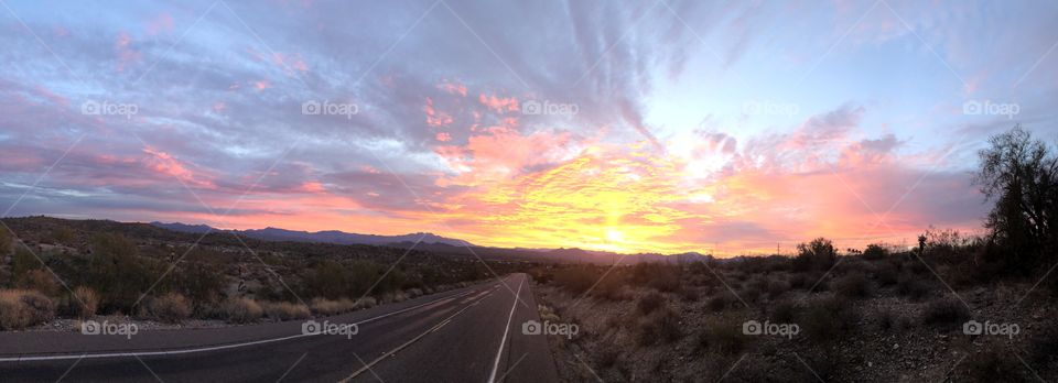The sky is on fire in the Arizona desert