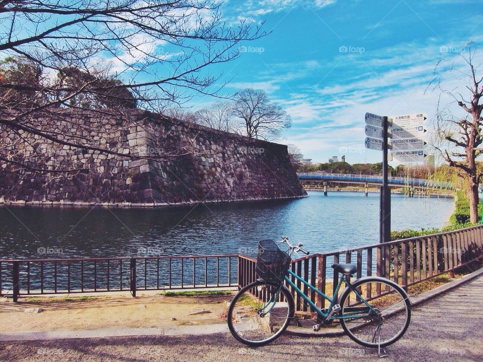 A bicycle in Osaka Castle Park, Japan