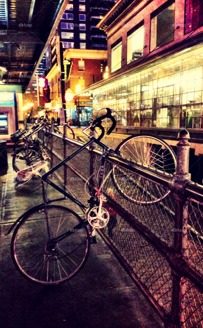 bicycle city bike night by pcar773