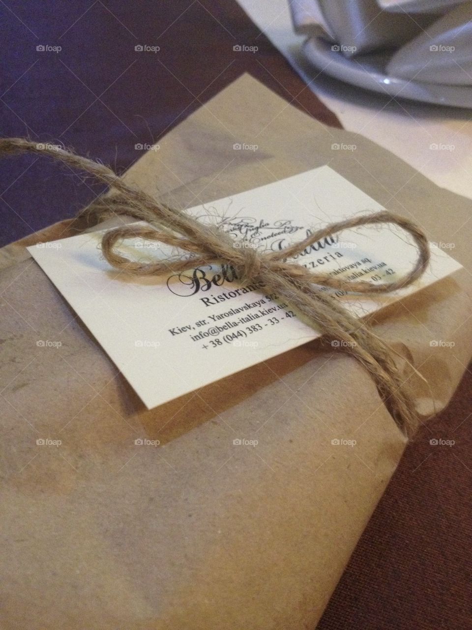 Package with a card stringed