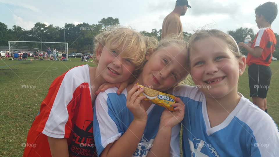Oreo Cookies. Soccer is always better with a few Oreos