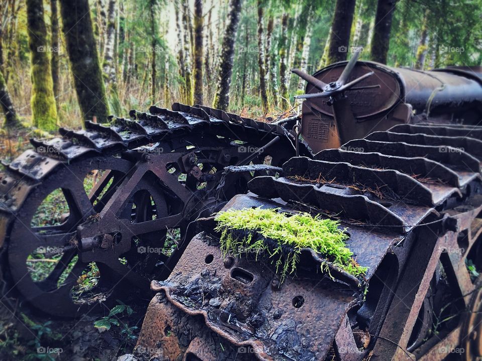 An old abandoned tractor near Montesano, Washington 