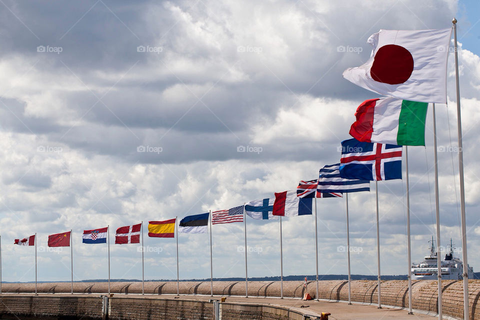 sky summer clouds flags by jensryden