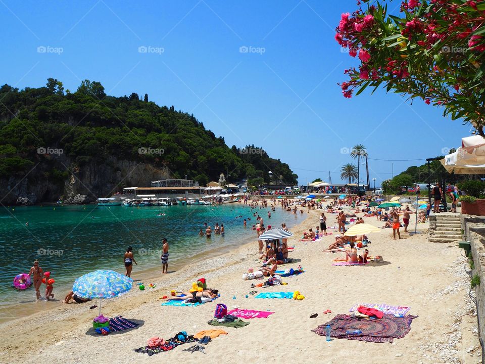Paleokastritsa beach view, Corfu Greece