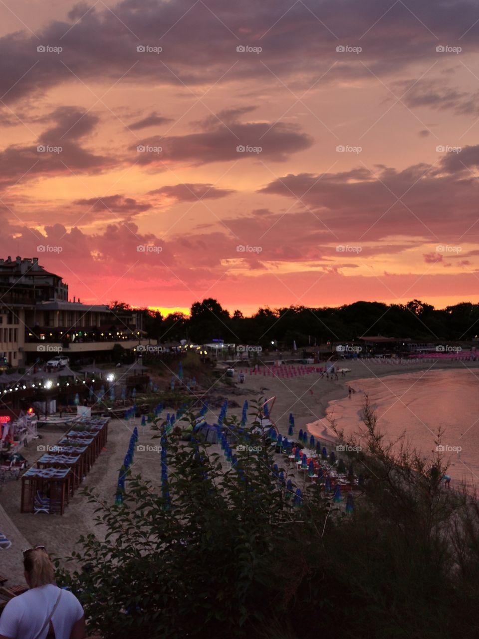 Sunset on the beach Sozopol, Bulgaria