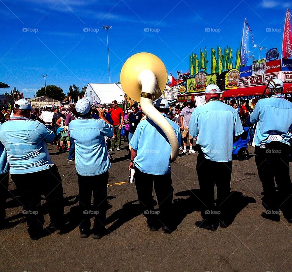 Tuba. Ragtime band - musical instrument mission