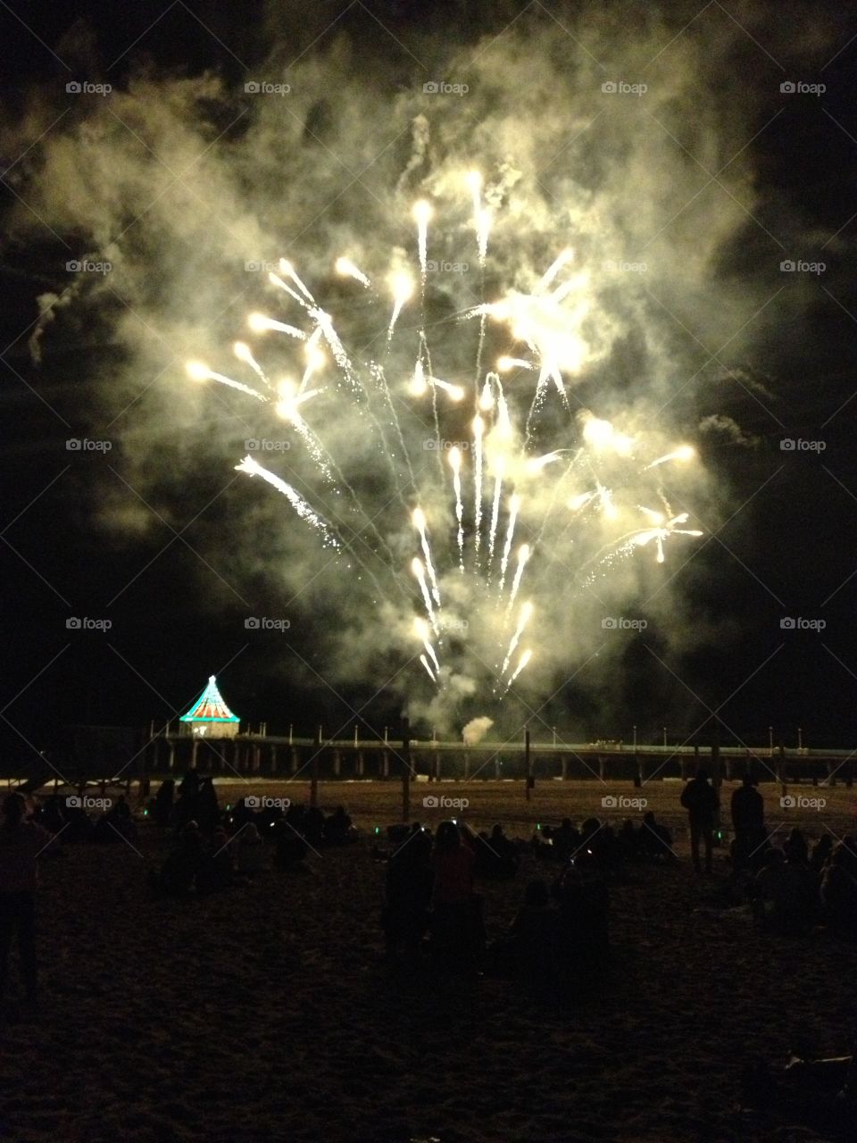 Fireworks. Firework on the beach