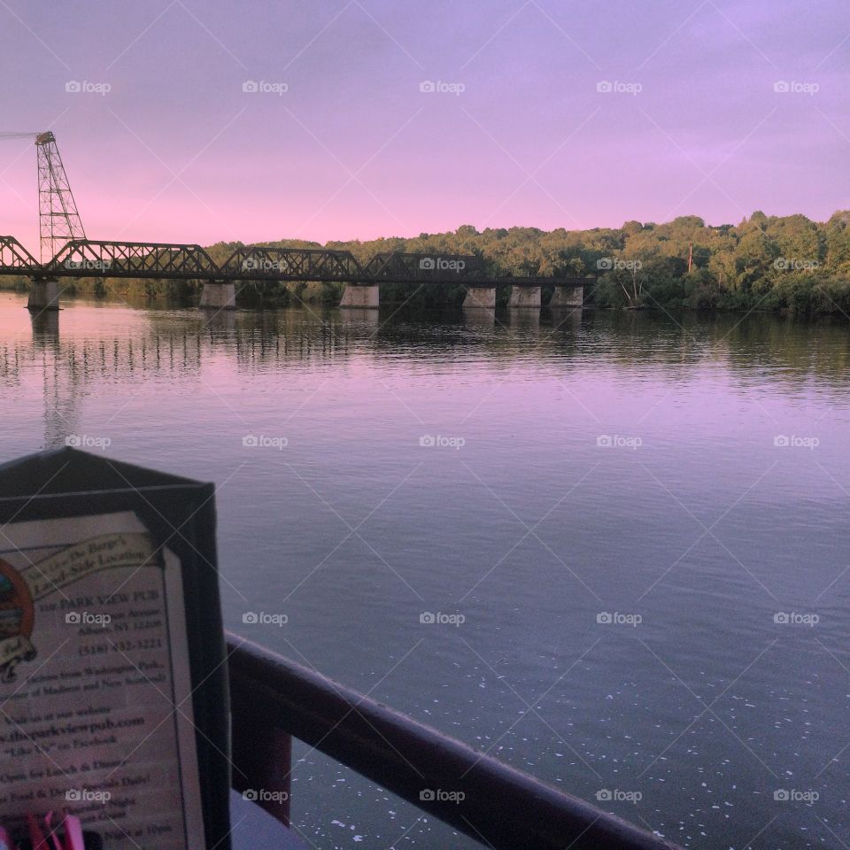 Sunset on the River Barge
