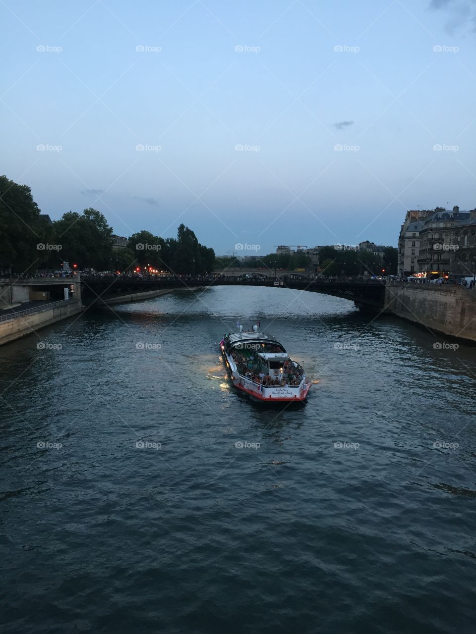 Boat on the Seine river