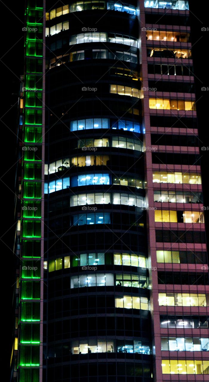 windows lights night view