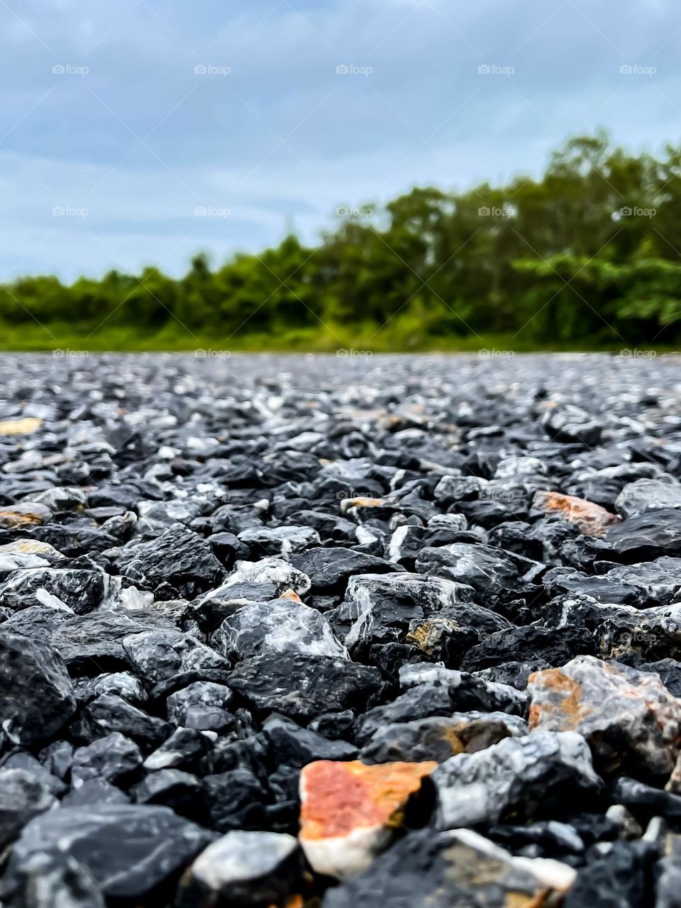 Texture of rocky road in close up view 