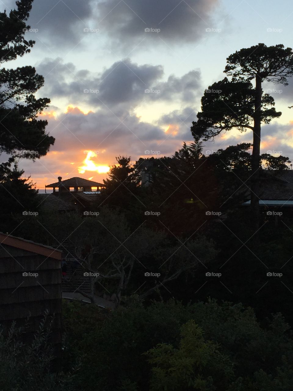 Hyatt Carmel Highlands cloudy sunset