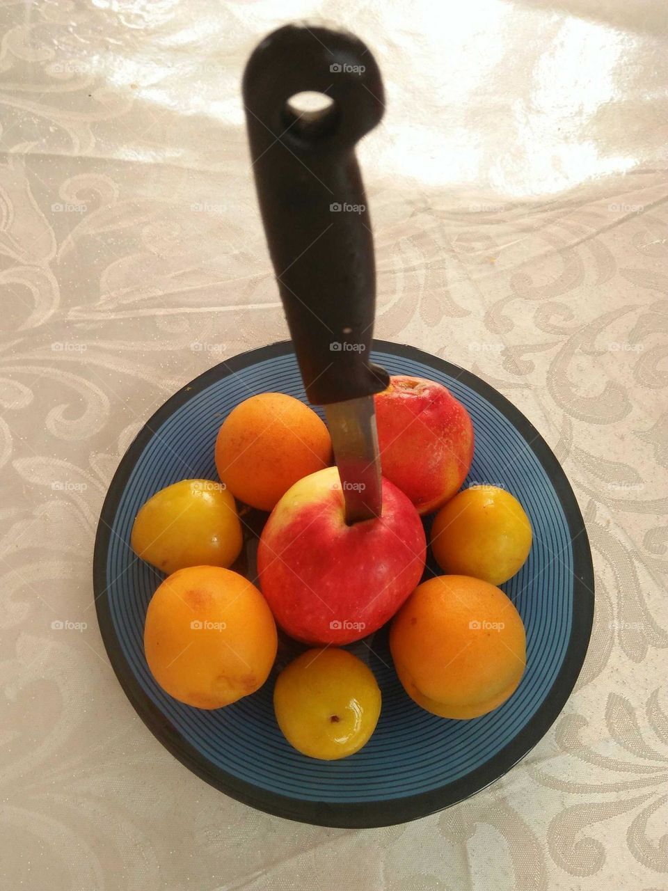 Plate of various fruits