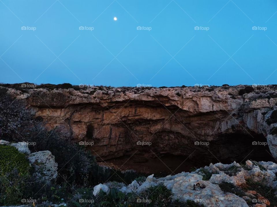 Moon rise from the sea