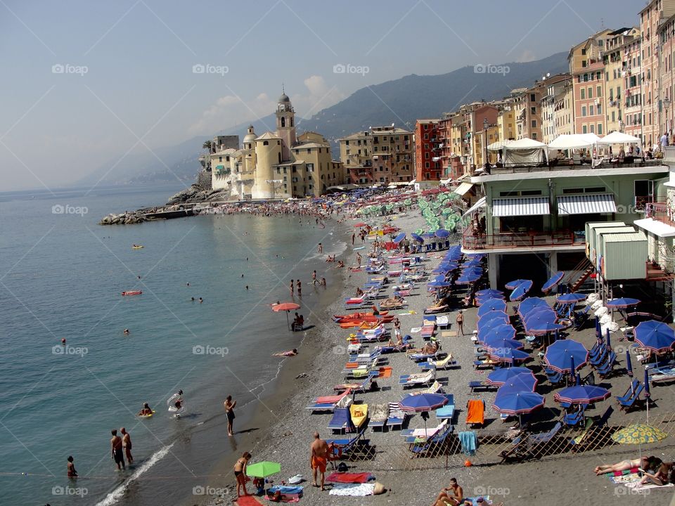 Camogli is a fishing village and tourist resort located on the west side of the peninsula of Portofino, on the Golfo Paradiso in the Riviera di Levante, in the Metropolitan City of Genoa, Liguria, northern Italy. 