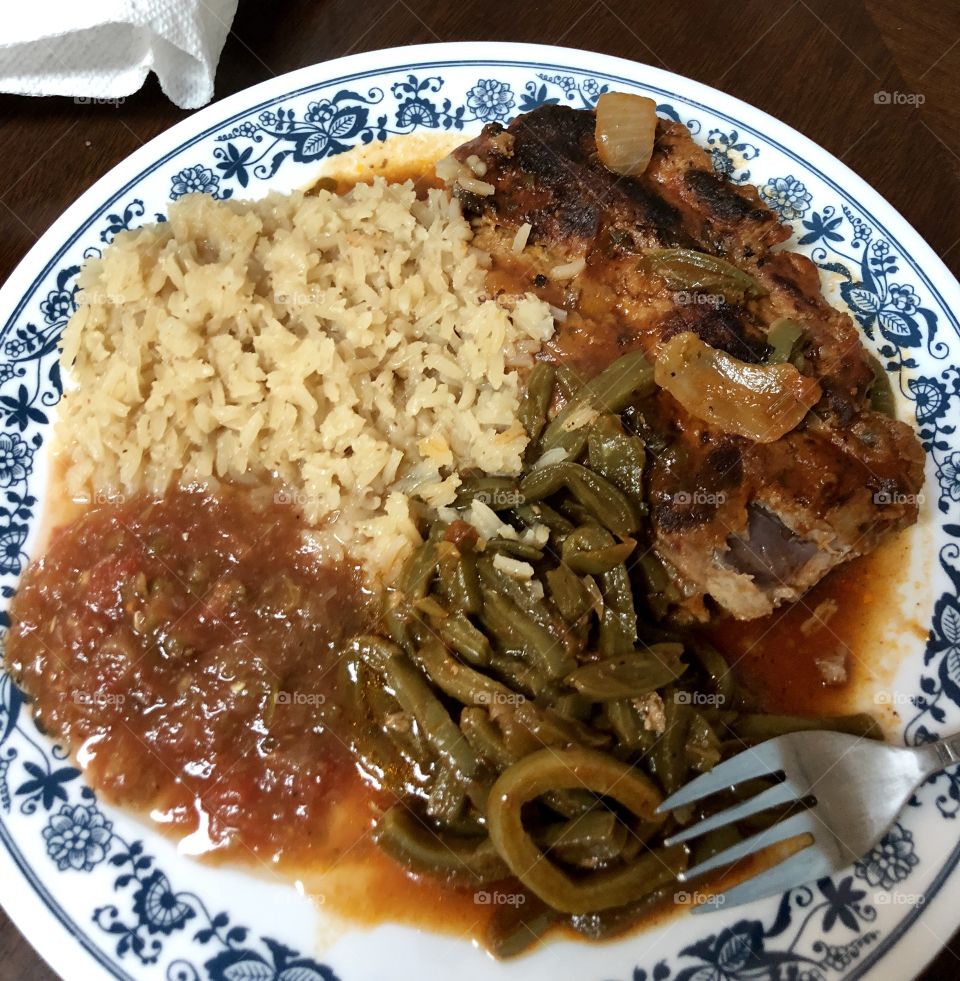 Riblet and nopales dinner