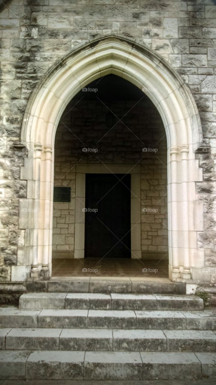 Archway entry into old church