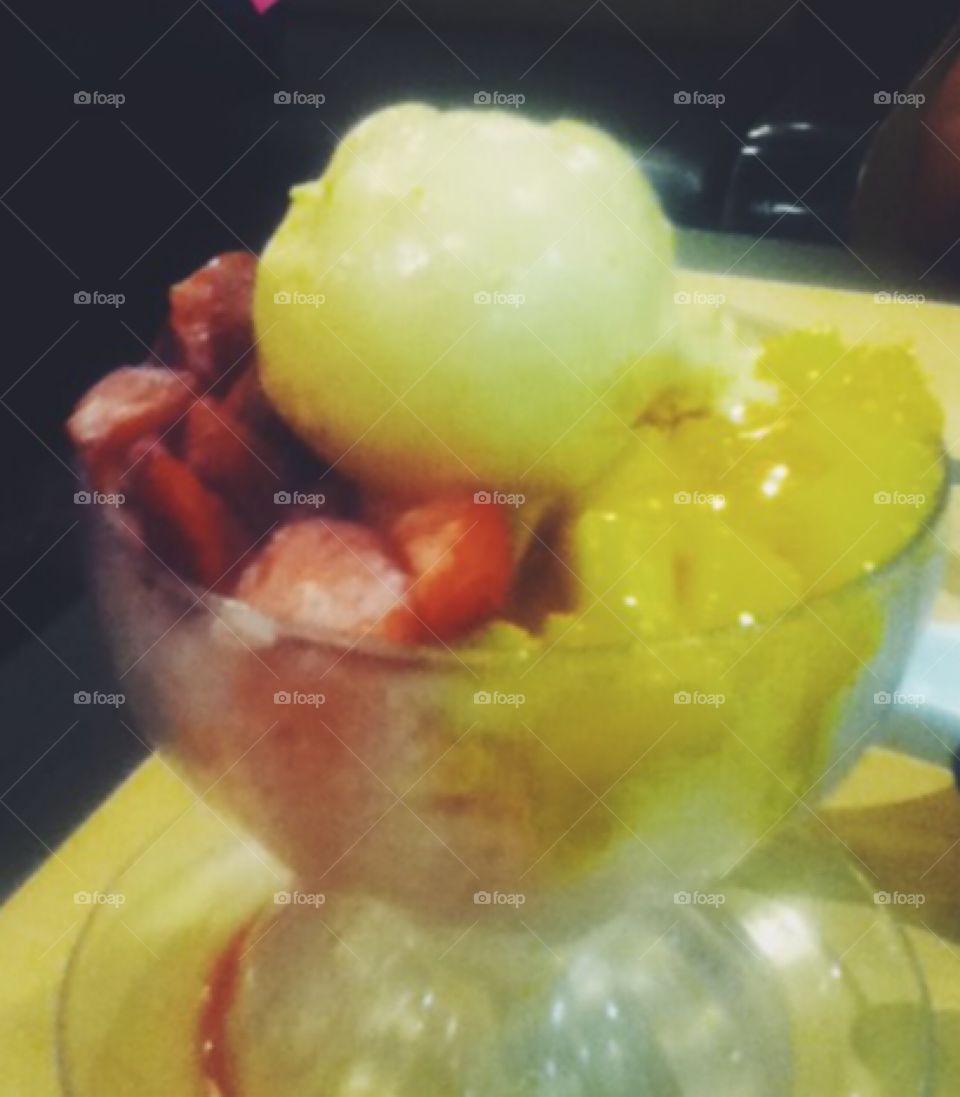 Strawberry-mango ice cream