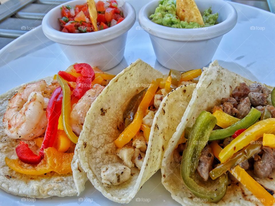 Variety Of Gourmet Tacos
