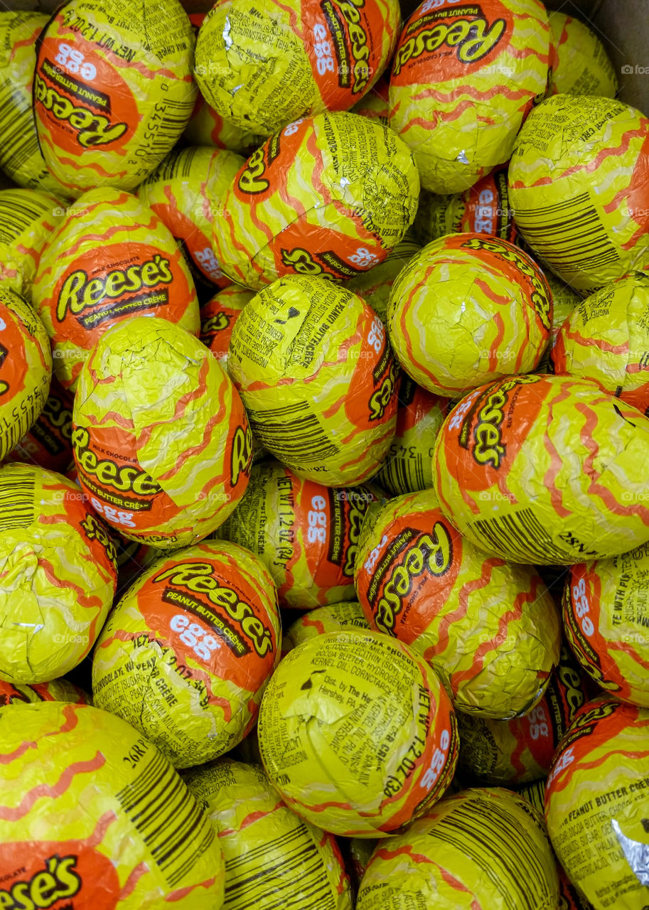 pile of Reese's Easter eggs