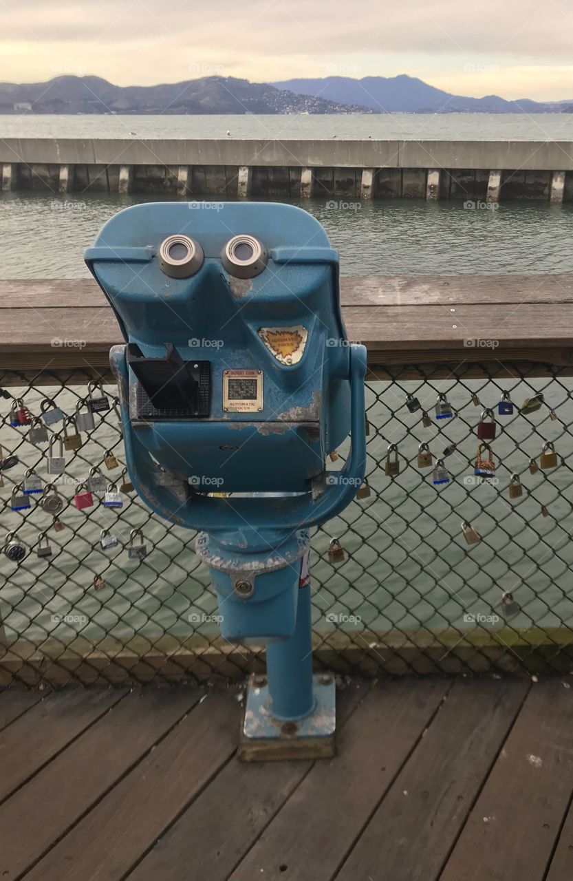 Lovers locks on pier at fisherman’s warf in San Francisco California 