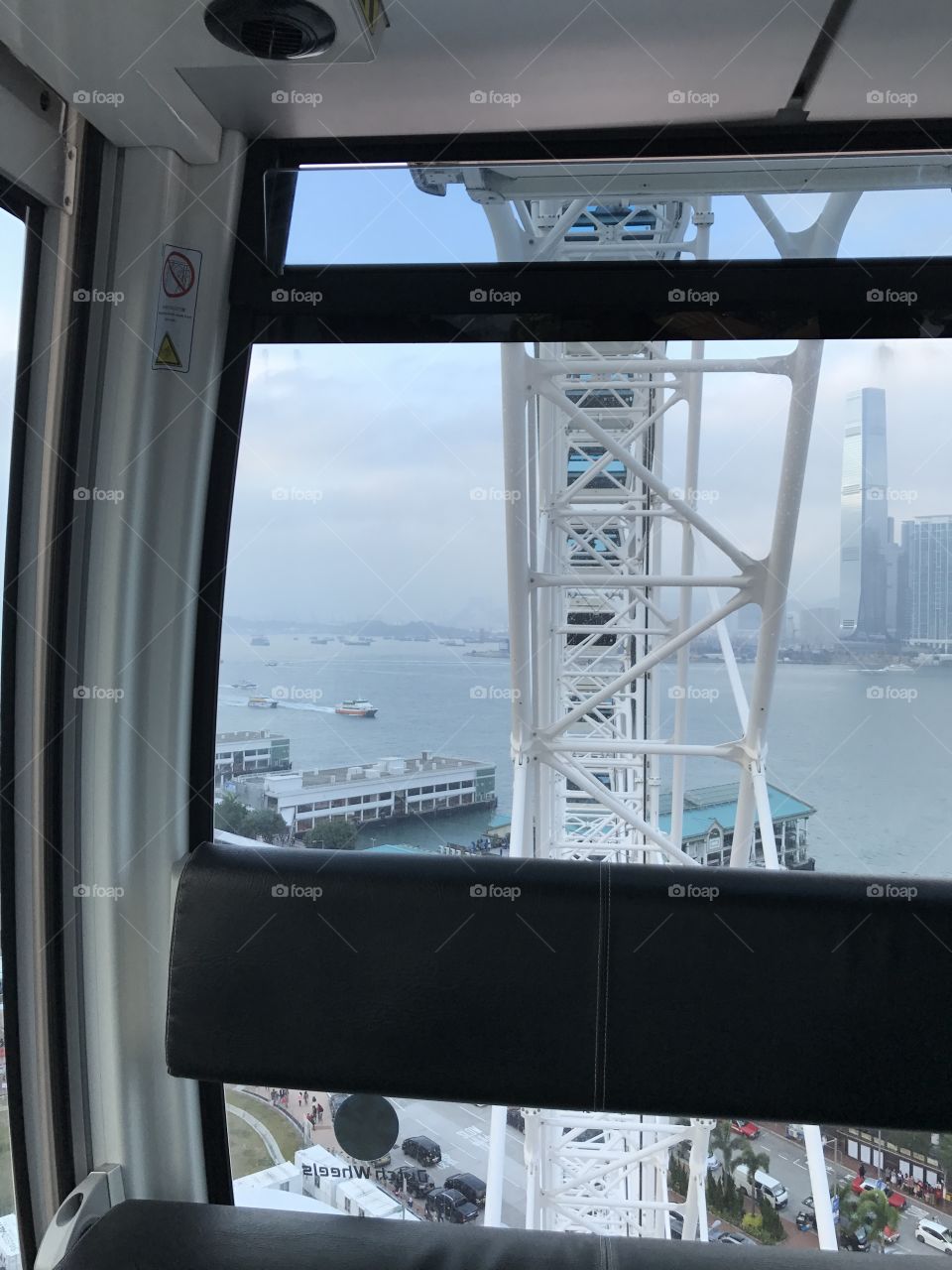 Ferries wheel in Hong Kong, clear sky, nice view