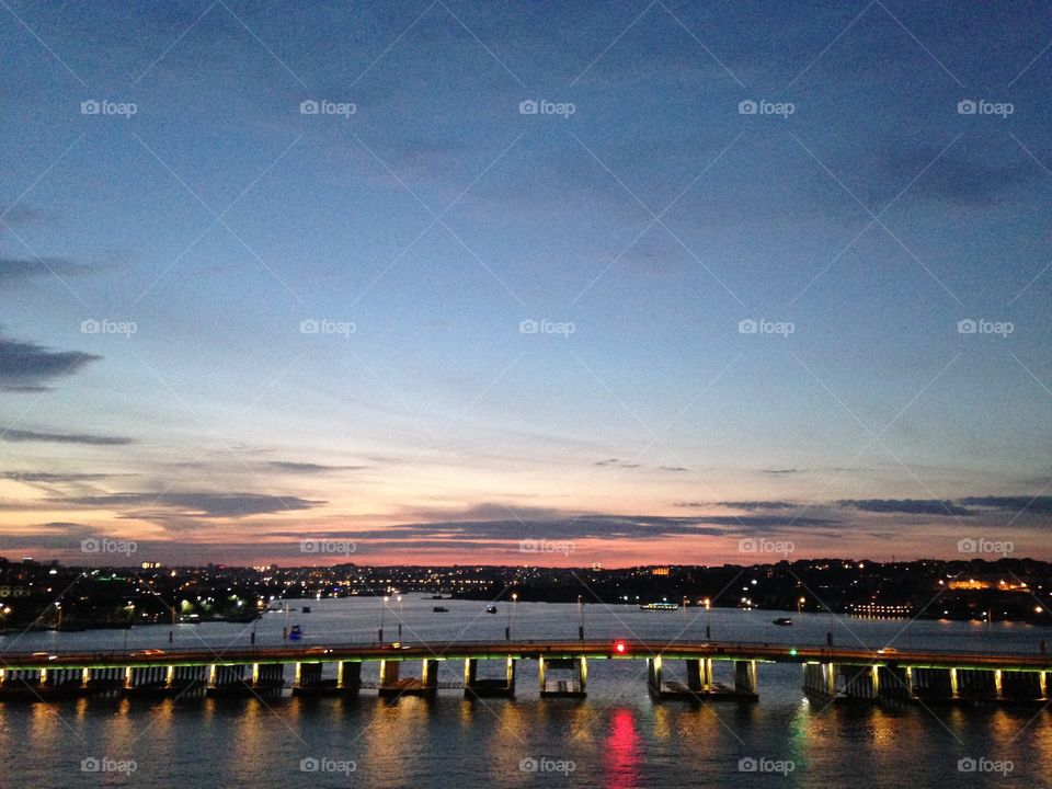 Water, Sunset, Travel, Bridge, No Person