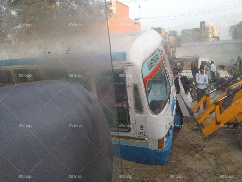 bus sank in a dig
