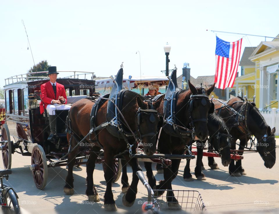 Mackinac Island in Michigan. filled with horses and takes you away from the norm.