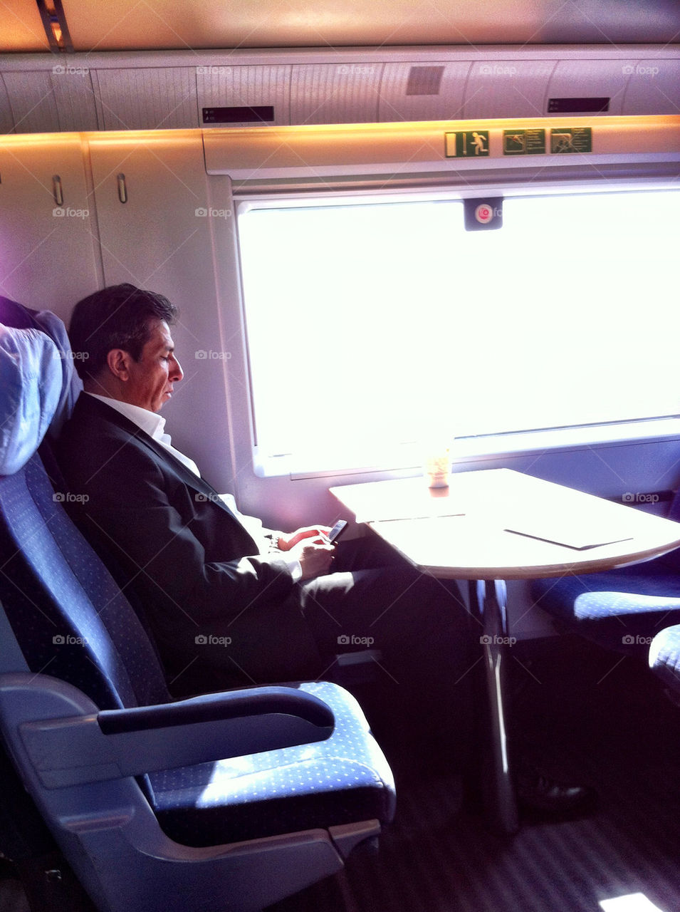 Business man in the train