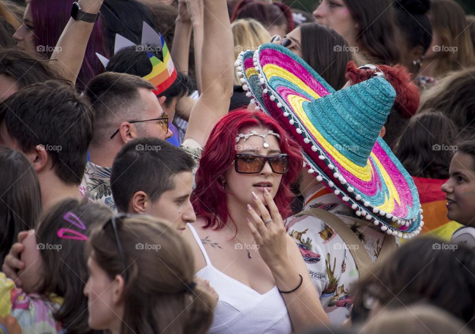 People in the crowd, pride fashion