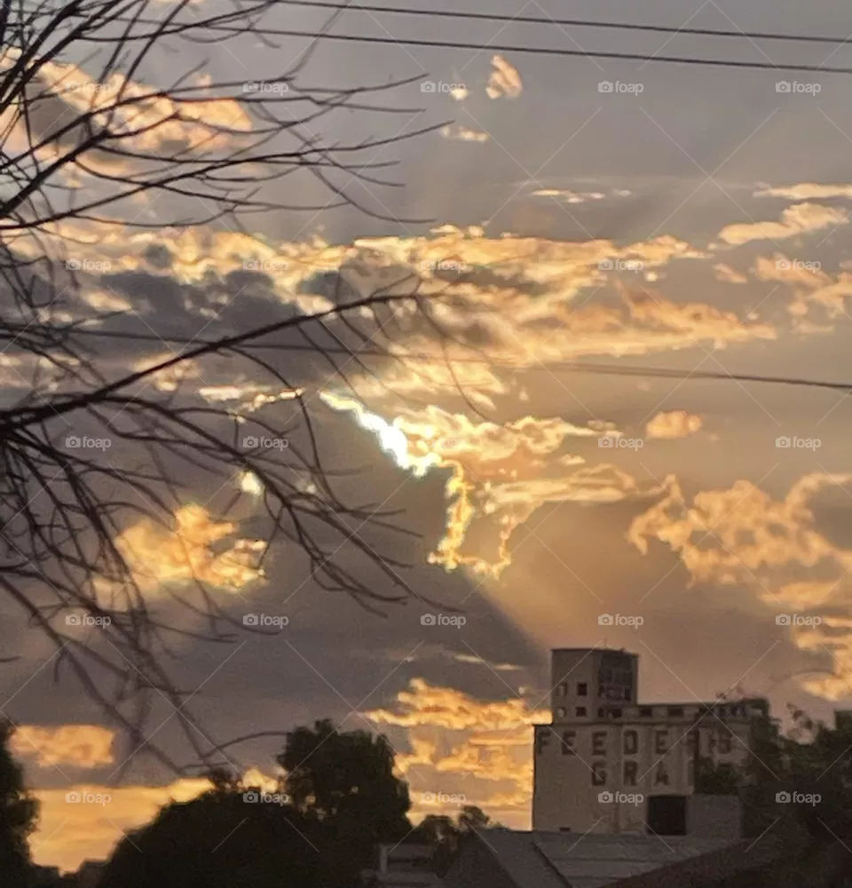 Orange skies