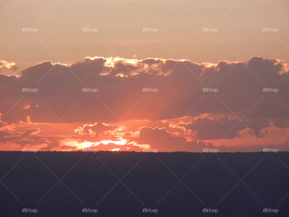 sunrise, behind grand canyon