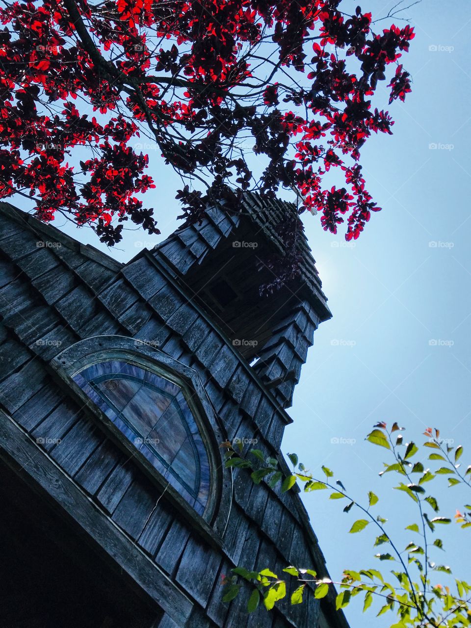 Steeple of an old church—taken in Ludington, Michigan 