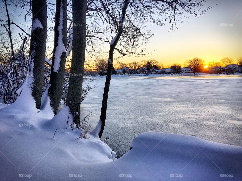 Sunrise after a snow storm 