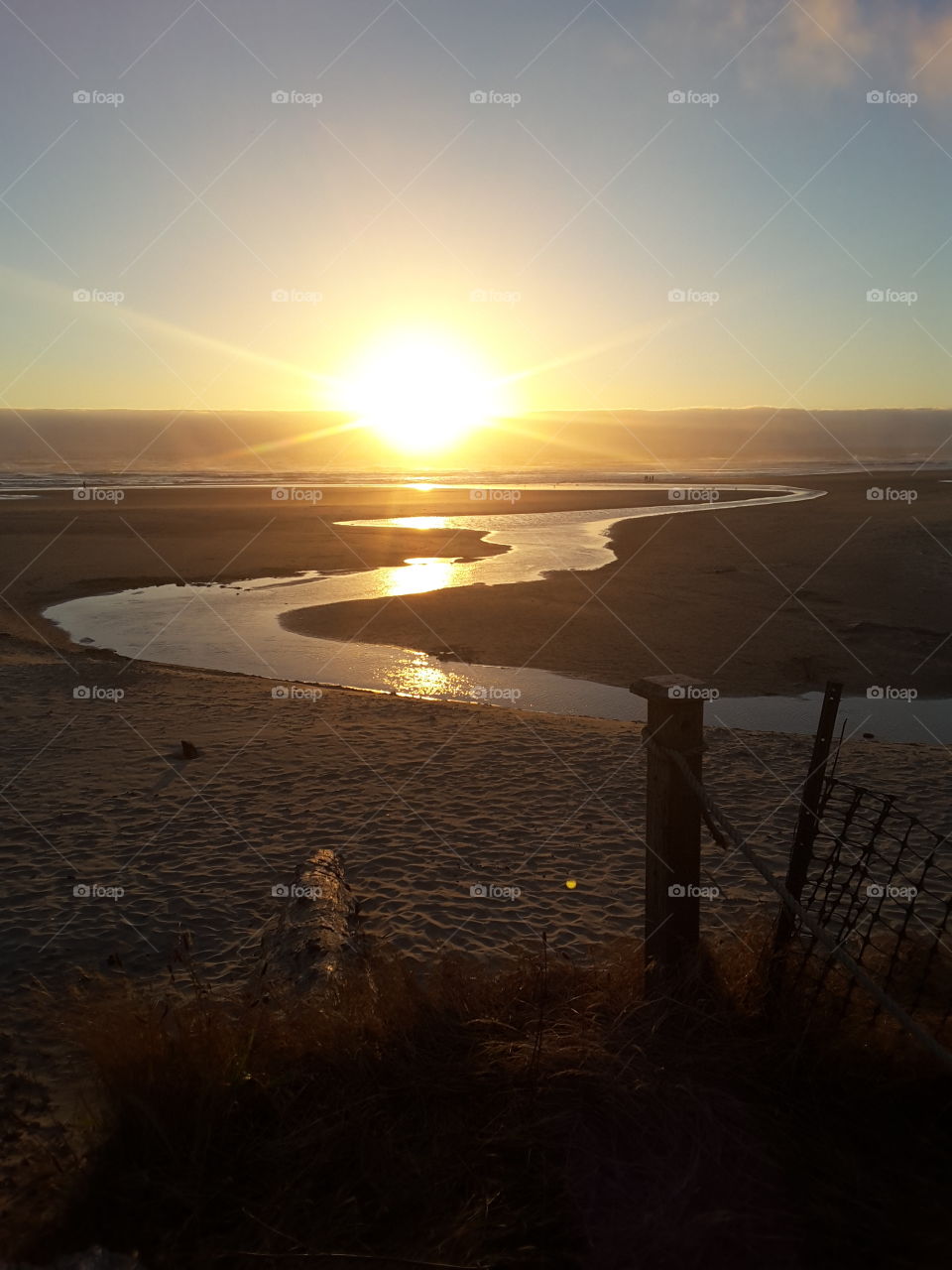 Oregon coast low tide sunset