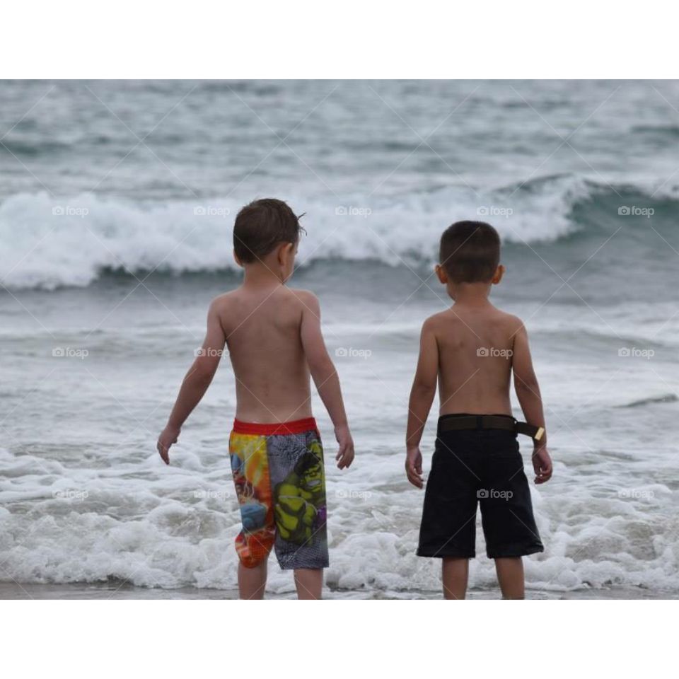 Cousins at the Beach-Newport